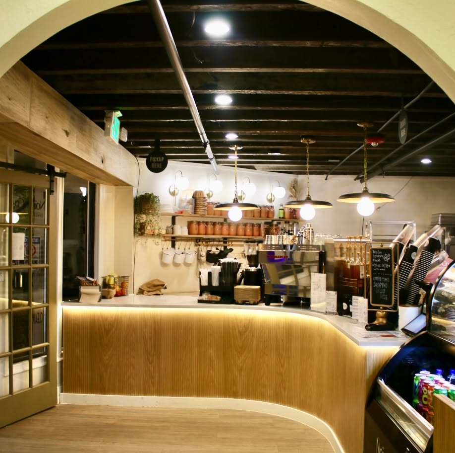 Noir Bakery and Coffee Co interior with festive decorations